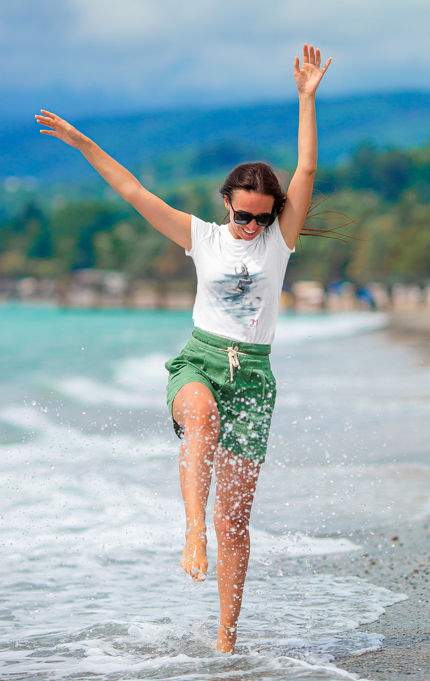 SURFER GIRL WATERCOLOR SHORT SLEEVE