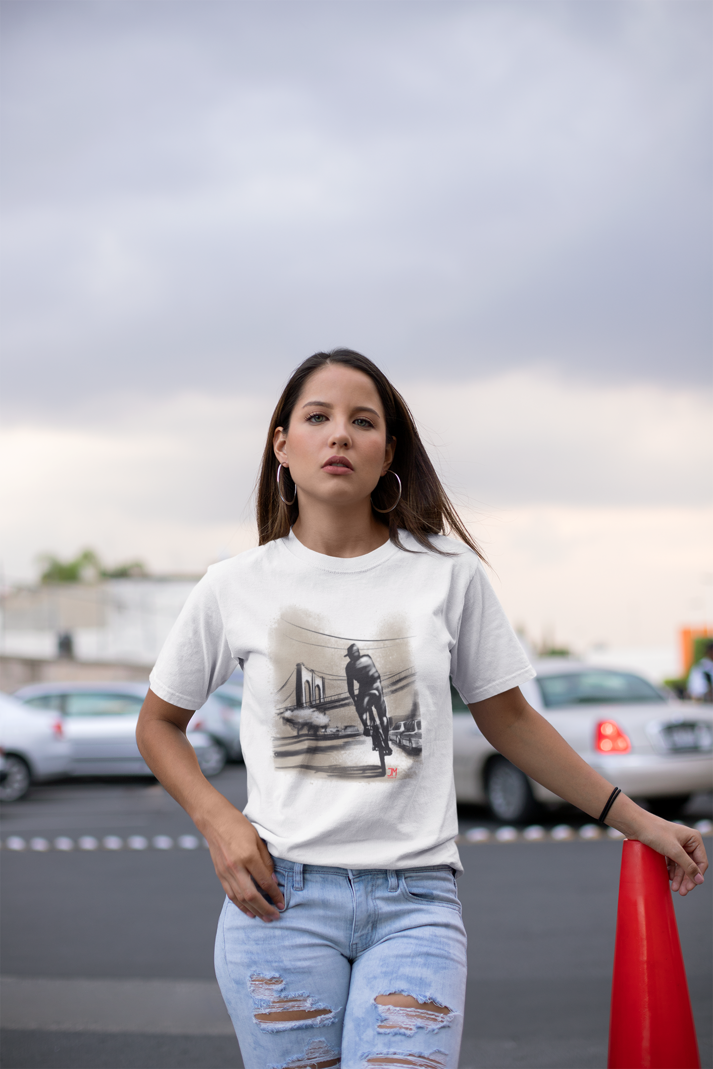 unisex-tee-mockup-of-a-woman-in-a-mall-parking-lot-23066.png